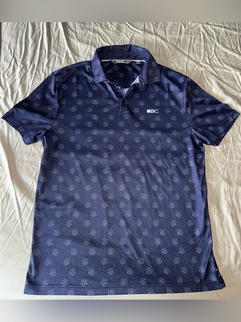 Black Clover Navy Printed Polo Shirt